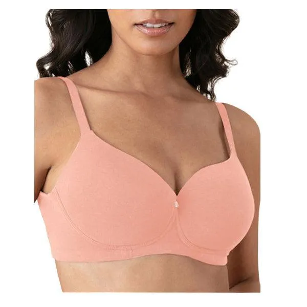 T-shirt Padded Wireless Bra With Broad Smooth Wings | Cotton Everday Bra- Pink