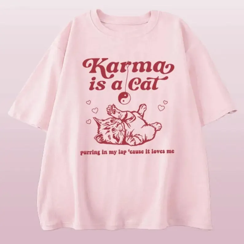 Taylor Swift Karma Is a Cat T-Shirt: Embrace the comfy and fashionable Vibes with this Swiftie Merch shirt. Taylor Swift Eras Tour Shirt