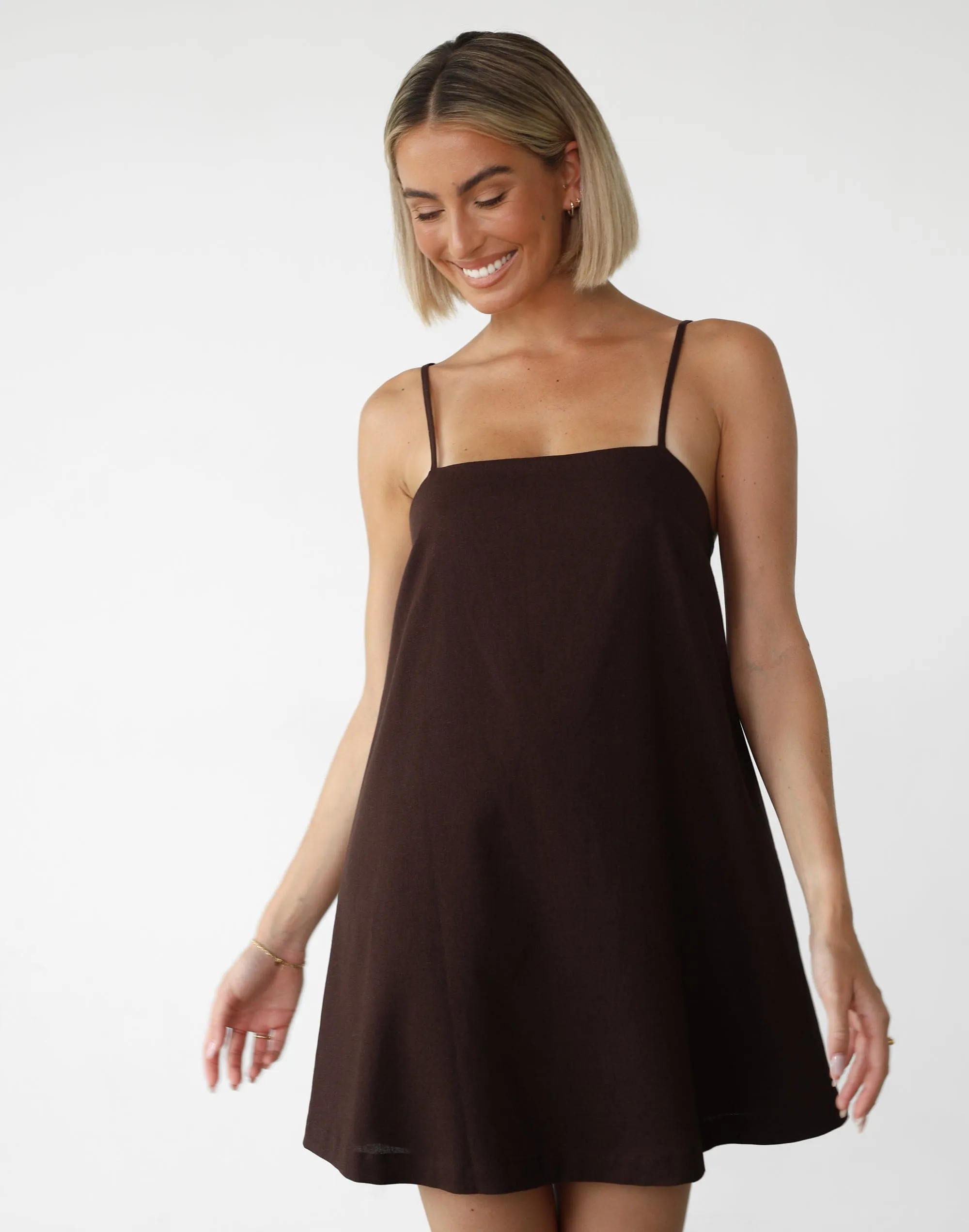 Valerie Mini Dress (Chocolate)