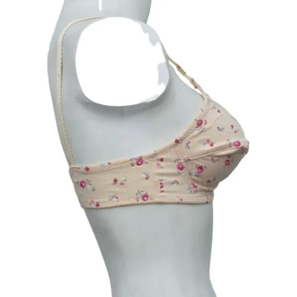 Wirefree Non Padded Bra Printed Fabric Woven Bra For Women Plus Size Bra