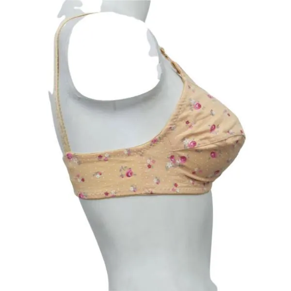 Wirefree Non Padded Bra Printed Fabric Woven Bra For Women Plus Size Bra