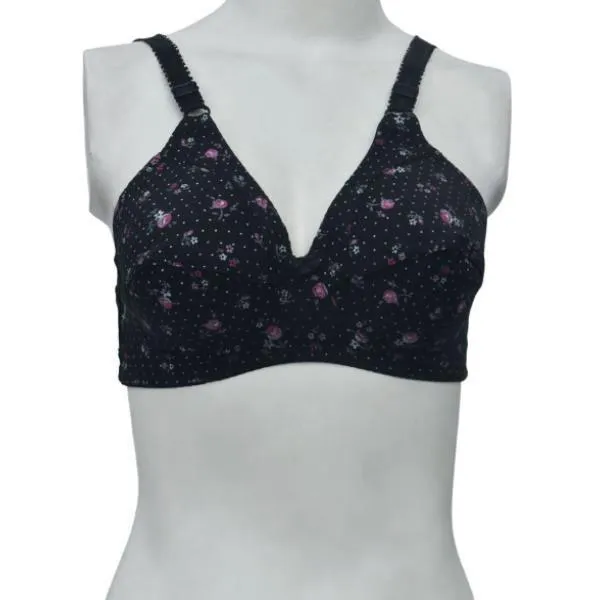 Wirefree Non Padded Bra Printed Fabric Woven Bra For Women Plus Size Bra