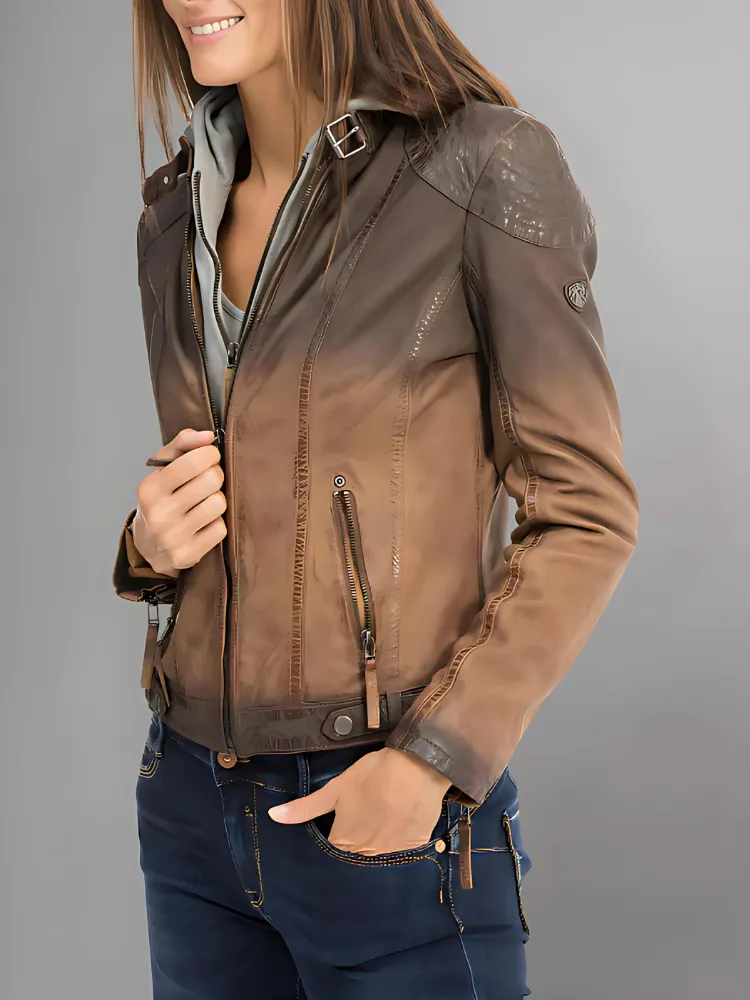 Womens Premium Black Lamb Leather Cacey Jacket - Stylish & Chic Outerwear