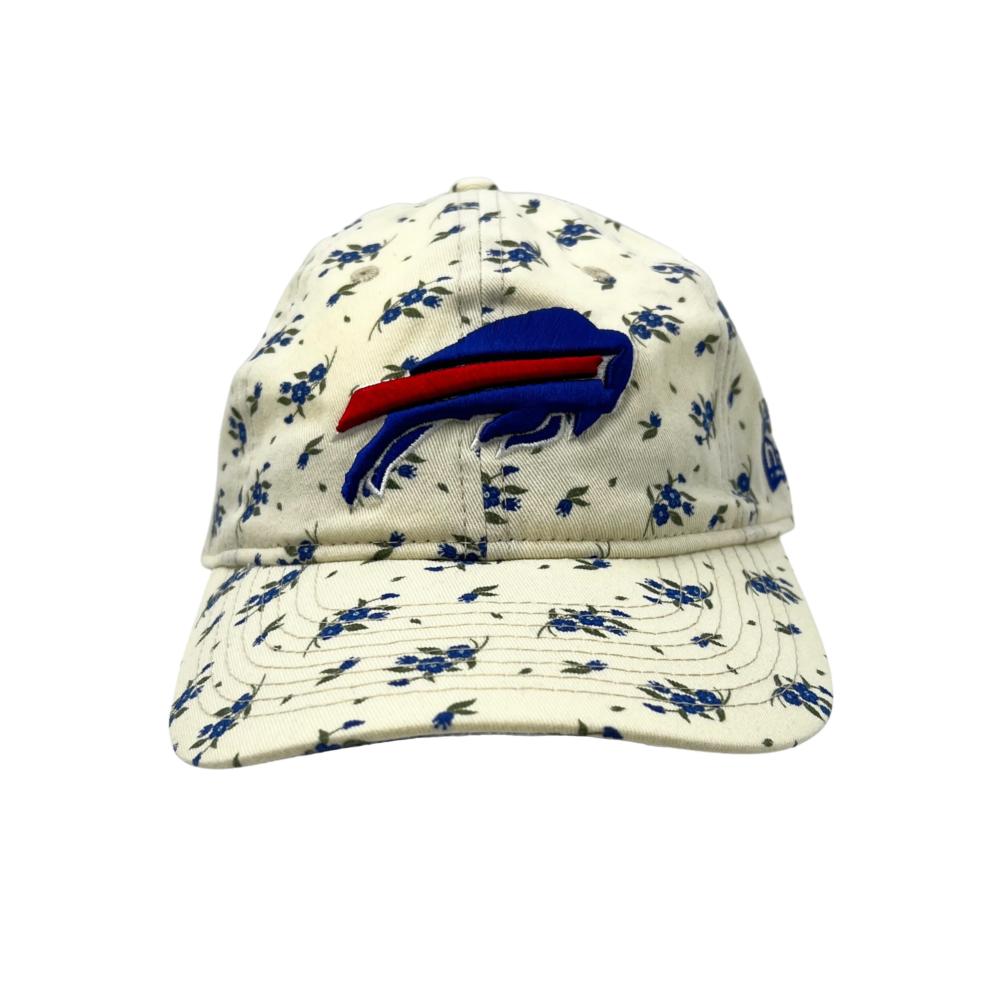 Youth Buffalo Bills Ivory With Blue Flowers Adjustable Hat